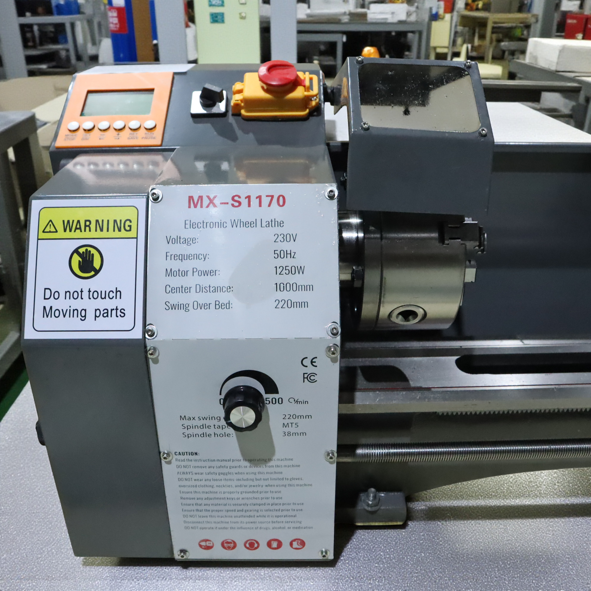 Gambar produk VEVOR Mesin Bubut Mini Lathe Beads Woodworking 2500RPM 1000mm 1250W - MX-S1170