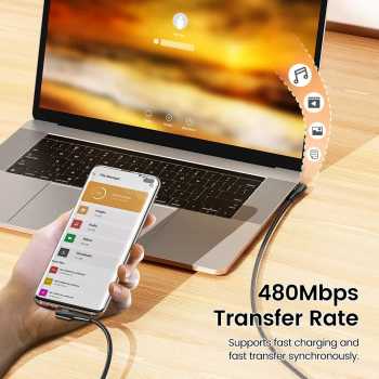 Gambar produk Toocki Kabel Data Type C to Type C Fast Charging Elbow 100W 5A 1M - TXCTT1-ZX01