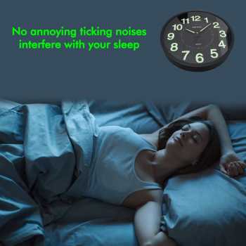 Gambar produk TaffHOME Jam Dinding Bulat Quartz Luminous Glow in The Dark 30cm MDB4