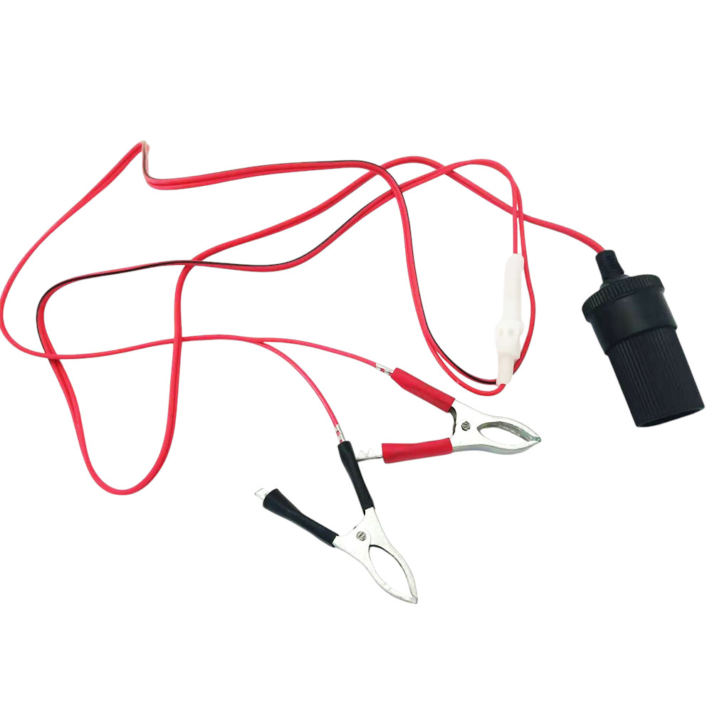 Gambar produk HYK DIY Terminal Clip On Aki Mobil Cigarette Plug 12V 1.5M - A3381