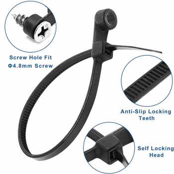 Gambar produk ZIO Kabel Ties Zip Screw Hole Cable Organizer Reusable 4x150mm 100 PCS - Z150