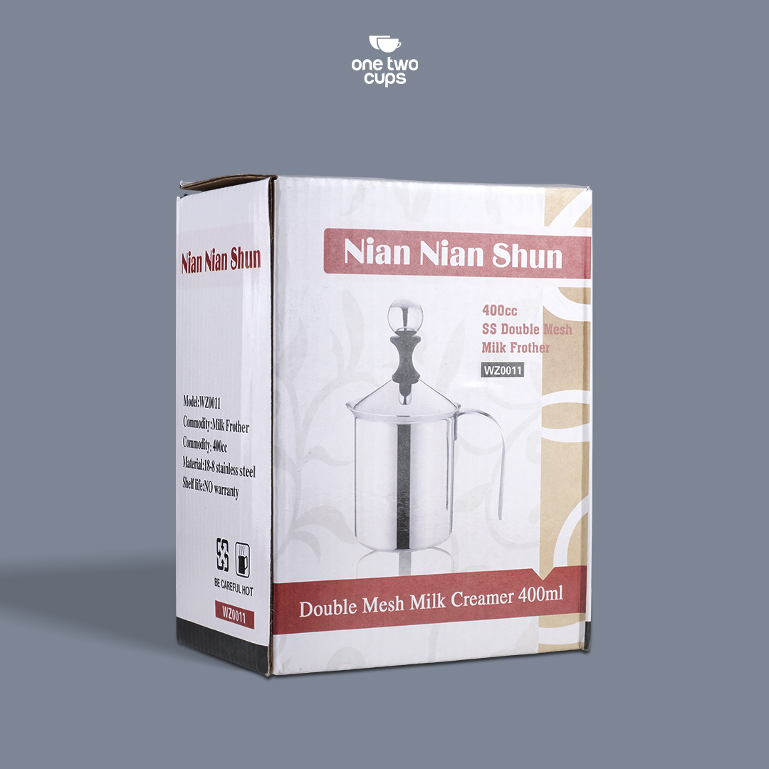 One Two Cups Gelas Kopi Milk Frother Stainless Steel 400ml - WZ0011 Gambar produk One Two Cups Gelas Kopi Milk Frother Stainless Steel 400ml - WZ0011