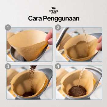 One Two Cups Kertas Saringan Kopi Filter Paper V60 2-4 Cups 100 PCS - U102 Gambar produk One Two Cups Kertas Saringan Kopi Filter Paper V60 2-4 Cups 100 PCS - U102