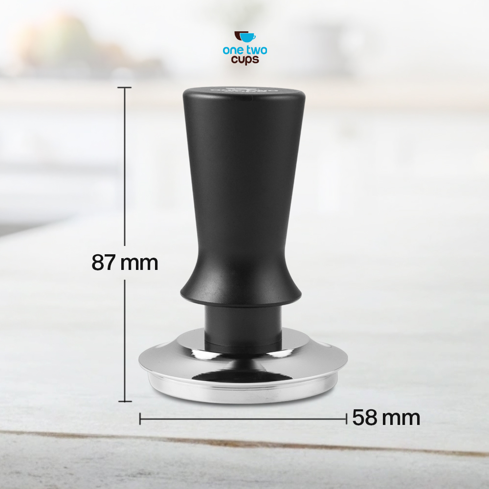 Gambar produk One Two Cups Tamper Kopi Espresso Base Spring Loaded Stainless Steel 58mm - FEN59