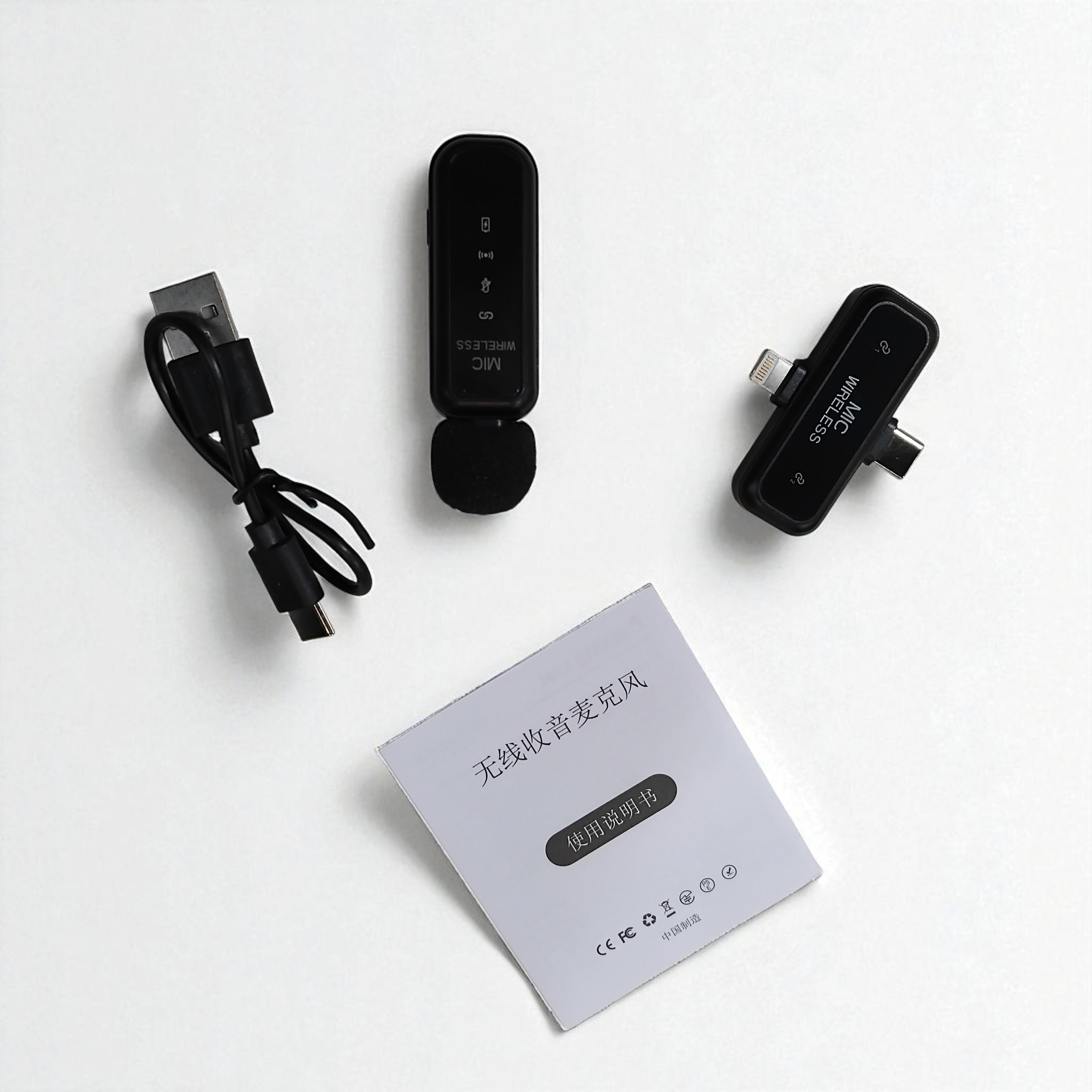 Gambar produk SEIKEN Mikrofon Wireless Clip On Microphone Lightning Type C Plug 1 Microphone - N1