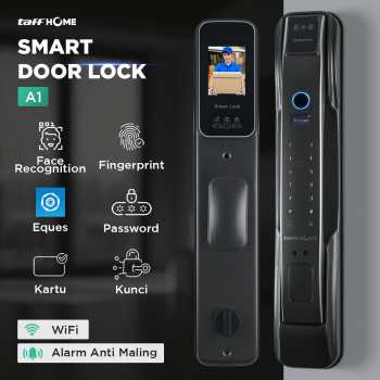 Gambar produk TaffHOME Smart Door Lock Fingerprint 3D Face Recognition Card Eques - A1