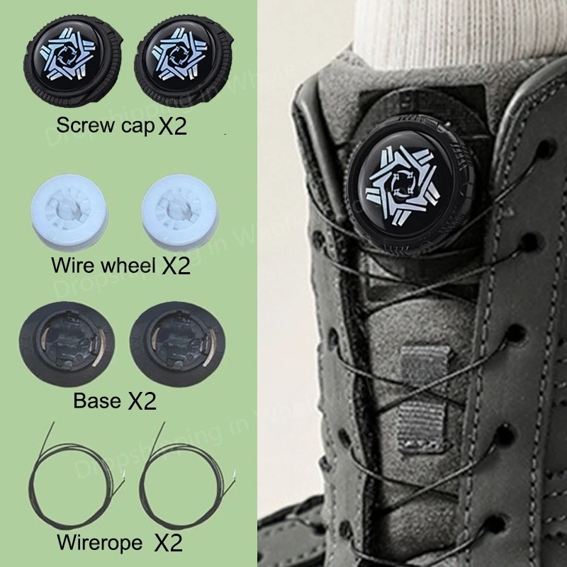 Gambar produk Silenching Tali Sepatu Putar Automatic Rotating Shoelace Buckle - INU66-A