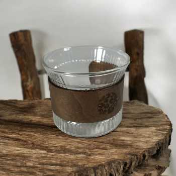 Gambar produk One Two Cups Gelas Kaca Aesthetic Kopi Teh Wood Sleeve Glass 130ml - GN13