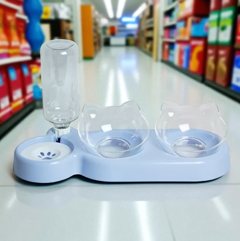 Gambar produk LINQOR Tempat Makan Minum Hewan Pet Feeders Elevated Feeding Drinking - L4
