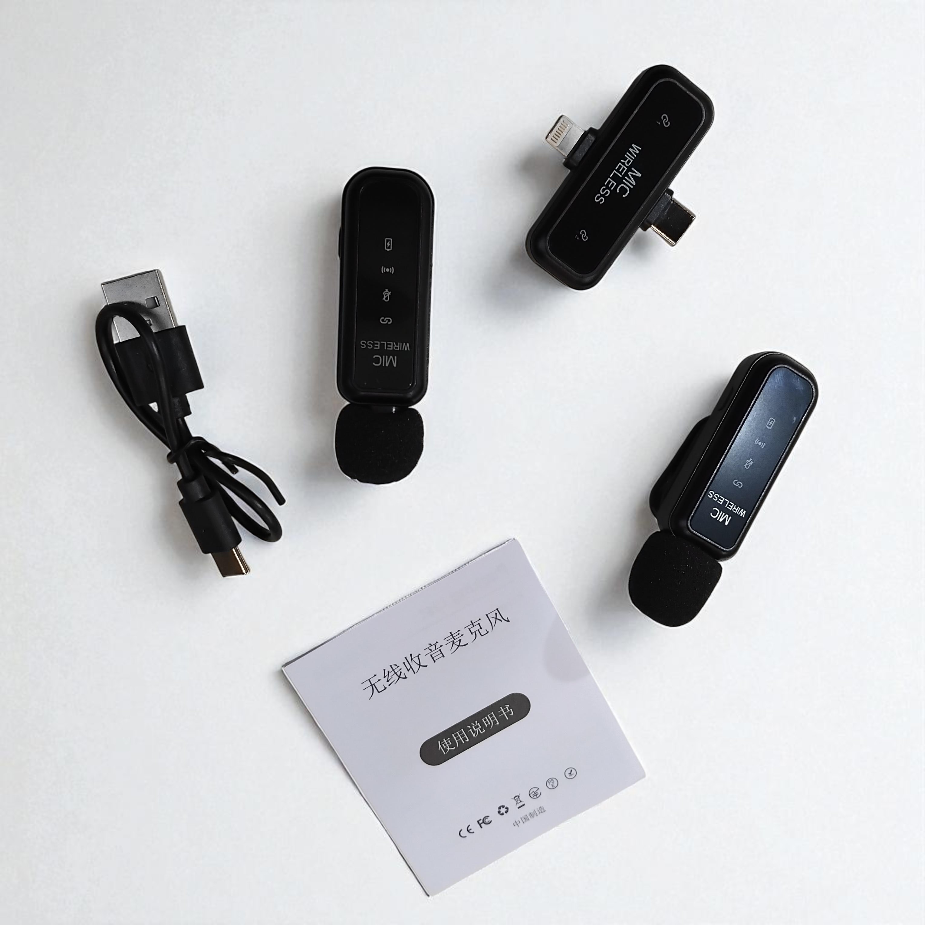 Gambar produk SEIKEN Mikrofon Wireless Clip On Microphone Lightning Type C Plug 2 Microphone - N1