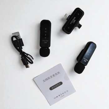 Gambar produk SEIKEN Mikrofon Wireless Clip On Microphone Lightning Type C Plug 2 Microphone - N1