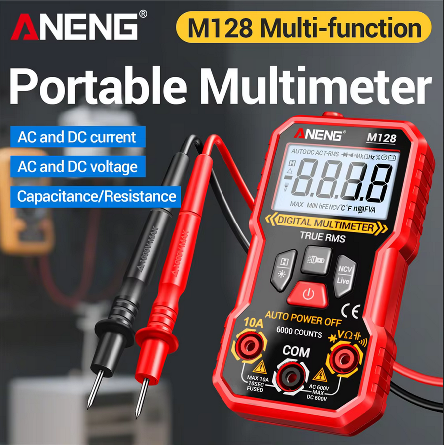 Gambar produk ANENG Digital Multimeter Voltage Tester AC/DC NCV Flash 6000 Counts - M128