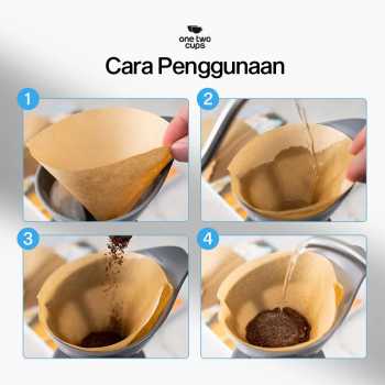 Gambar produk One Two Cups Kertas Saringan Kopi Filter Paper V60 1-2 Cups 100 PCS - V40