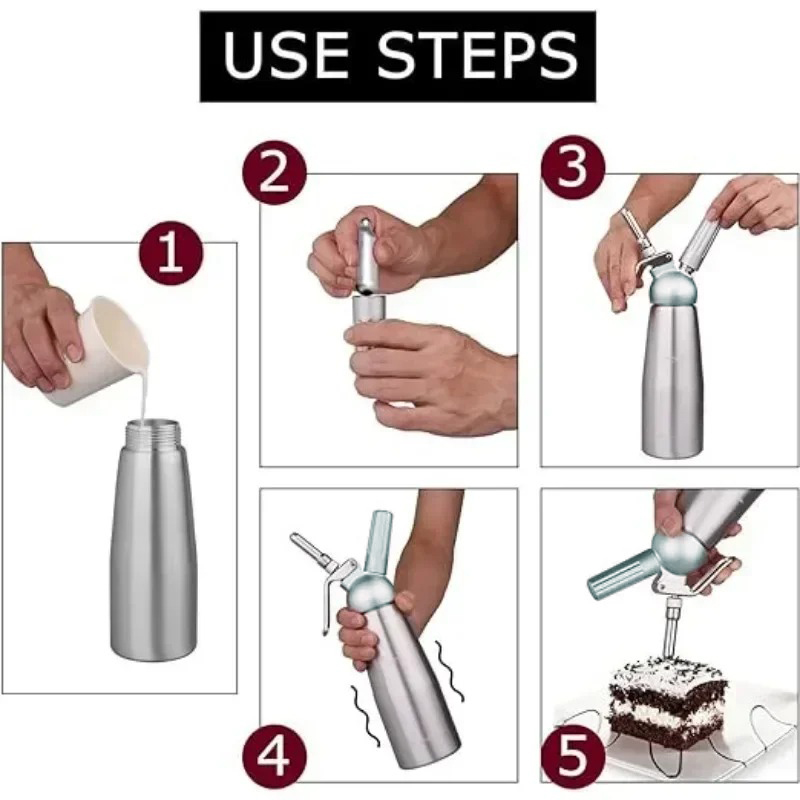 Gambar produk Januel Dispenser Whipped Cream Whipper Dekorasi Kue Aluminium 500ml - Jn14