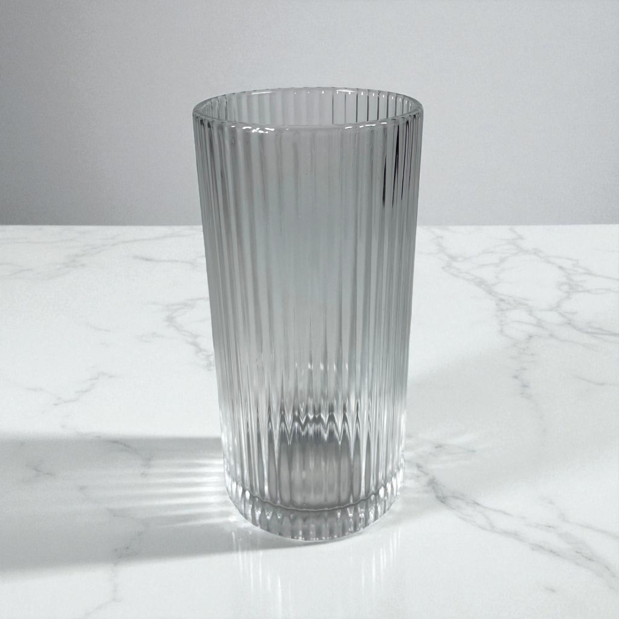 Gambar produk One Two Cups Gelas Kaca Aesthetic Kopi Teh Simple Stripe Glass 370ml - IN-34