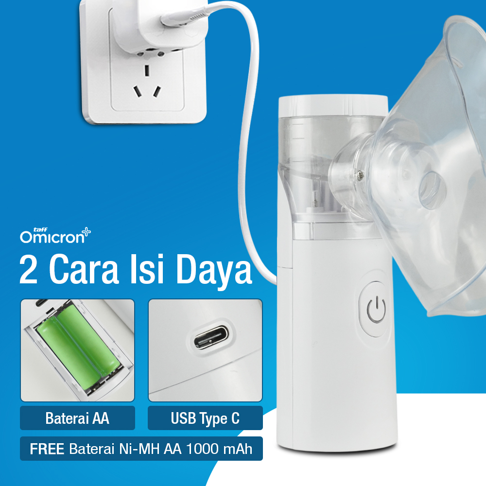 Gambar produk TaffOmicron Alat Terapi Pernapasan Mesh Nebulizer Portable Inhaler Versi Rechargeable - JSL-W303