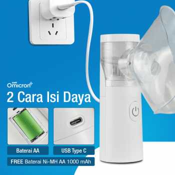 Gambar produk TaffOmicron Alat Terapi Pernapasan Mesh Nebulizer Portable Inhaler Versi Rechargeable - JSL-W303