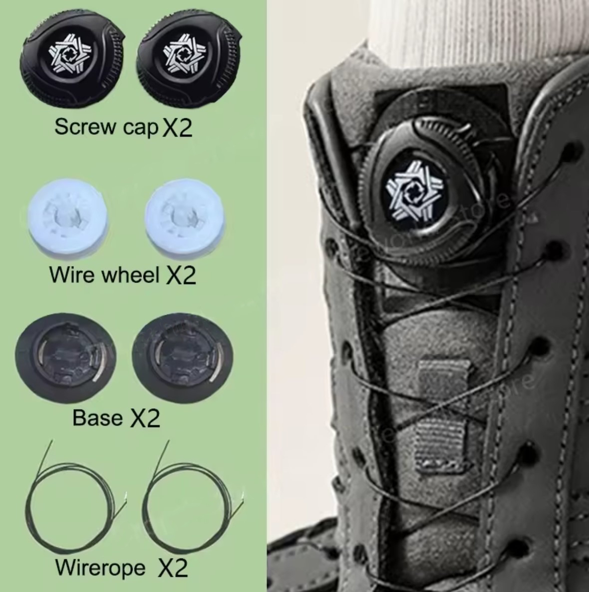 Gambar produk Silenching Tali Sepatu Putar Automatic Rotating Shoelace Buckle - INU66-B