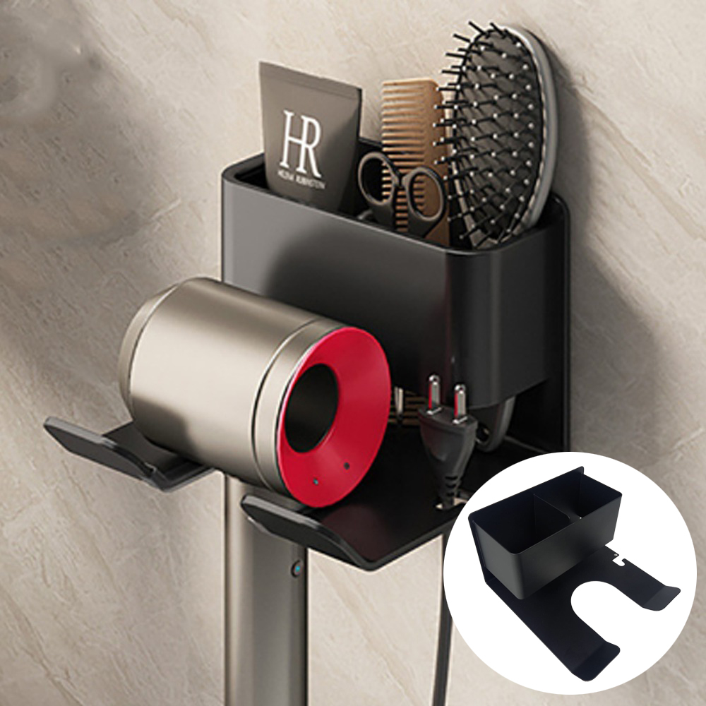 Gambar produk ChaoWal Rak Hair Dryer Holder Stand Wall Mounted with Storage Box - CH-14