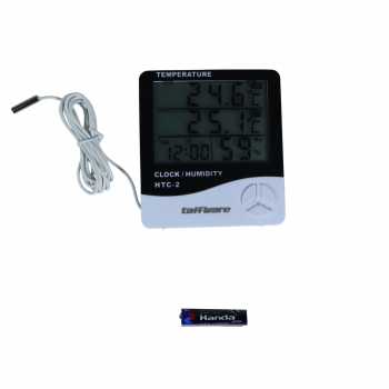 Gambar produk Taffware Alat Pengukur Suhu Humidity Digital Temperature Meter Clock - HTC-2