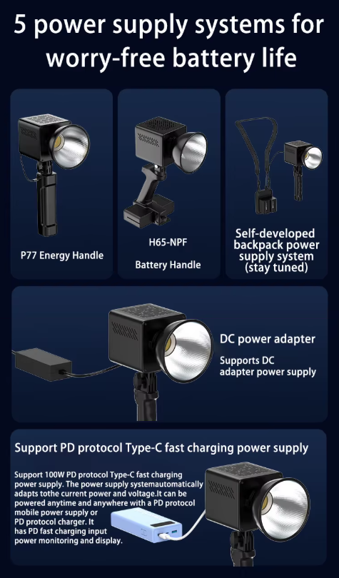 Gambar produk LIYADI Lampu Fotografi LED Portabel RGB COB Video Light 100W 6500K - G100 PRO (RGB)