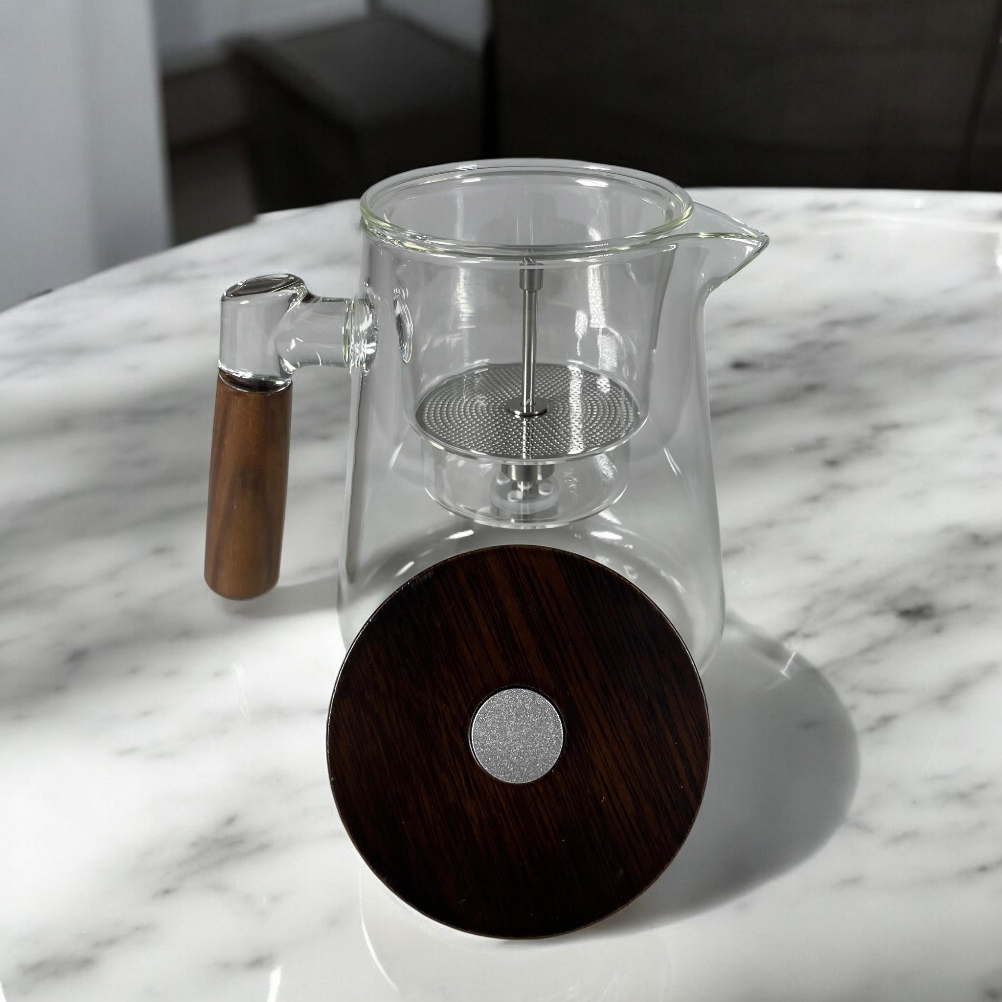 Gambar produk MALAX Teko Teh Kaca Saringan Tahan Panas One Click Filter Teapot 800ml - ML-8