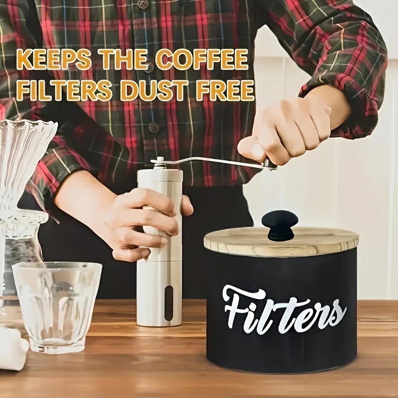 Gambar produk CORTI Toples Tempat Kertas Filter Kopi Coffee Filter Storage with Lid - C140