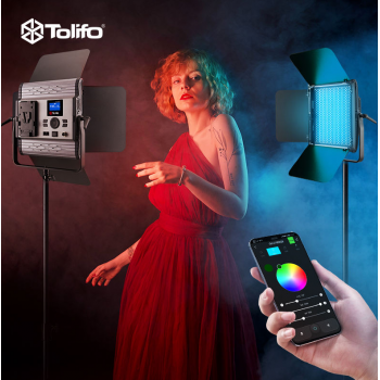 Gambar produk TOLIFO Lampu Kamera Foto Video Adjustable RGB LED Studio Flash 100W - GK-S100RGB