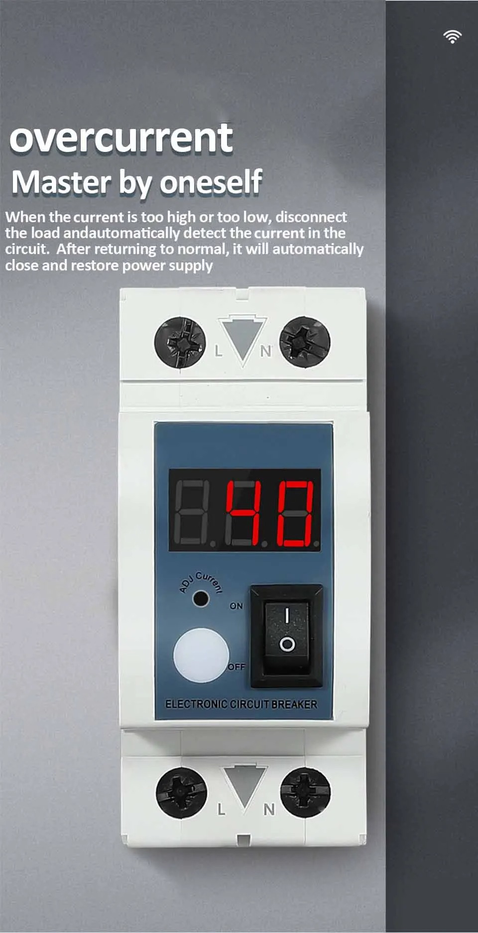 Gambar produk INAR Adjustable Current Limiter Digital Pembatas Arus Listrik 40A 220V - IN914