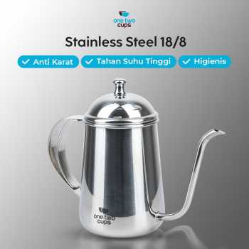 Gambar produk One Two Cups Teko Kopi Leher Angsa Pour Over Kettle Stainless Steel 650ml - HS4011