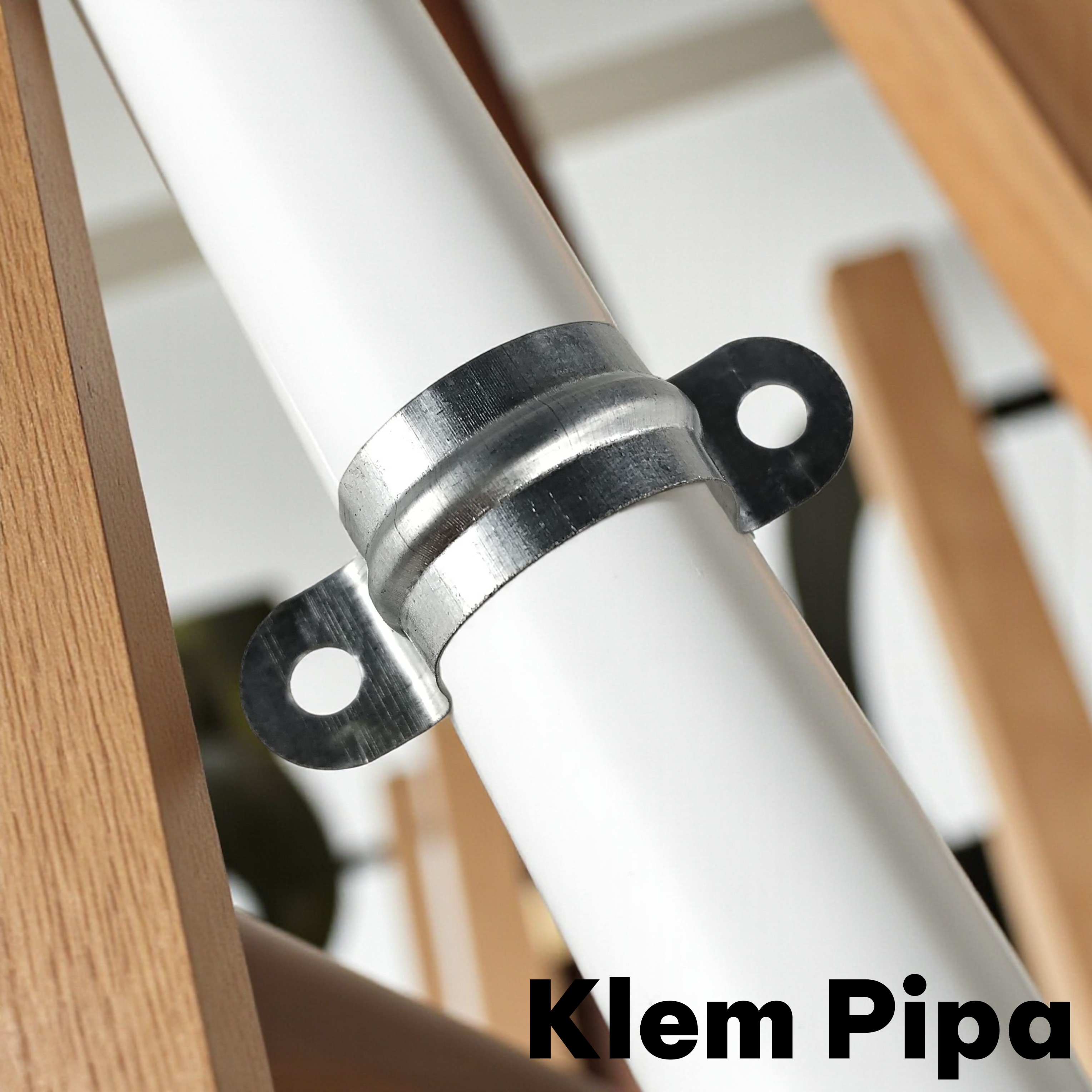 Gambar produk Pipoo Klem Penyangga Pipa Listrik Bar Saddle Conduit Fitting 22 mm - INU162