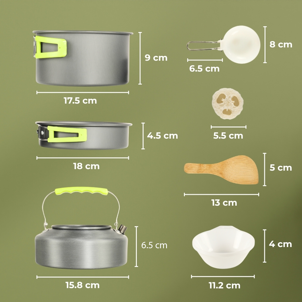 Gambar produk AstaGear Alat Masak Outdoor Camping Nesting Cooking Aluminium 7 in 1 - DS-308