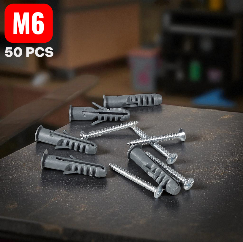 Gambar produk Taffware Expansion Screw Fischer Pipe Nylon Wall Anchor Tube with Nail M6