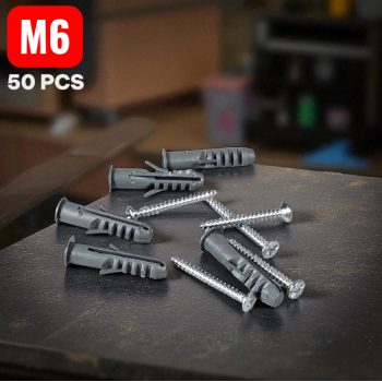 Gambar produk Taffware Expansion Screw Fischer Pipe Nylon Wall Anchor Tube with Nail M6