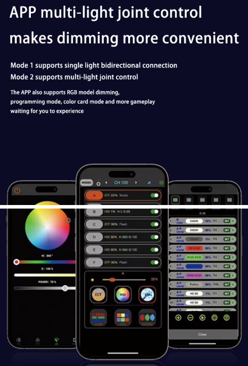 Gambar produk LIYADI Lampu Fotografi LED Portabel RGB COB Video Light 100W 6500K - G100 PRO (RGB)