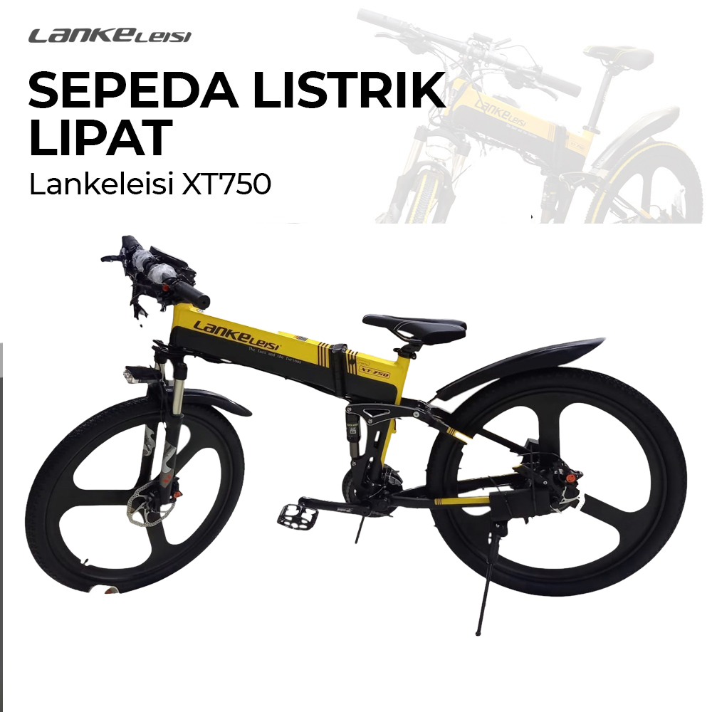Gambar produk Lankeleisi Sepeda Listrik Lipat Folding Bike Sports Version 48V 10Ah - XT750