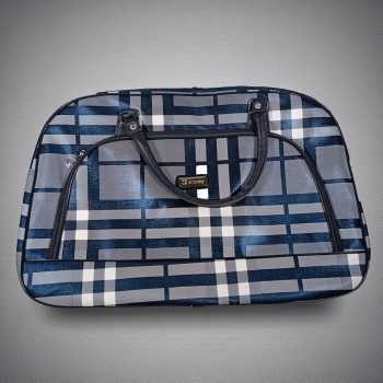 Gambar produk Rhodey RAIMIQI SEMOR Tas Jinjing Duffle Bag PU Leather Unisex 20 Inch Black Gray Grid - CB001
