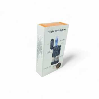 Gambar produk LAFAGIET Korek Api Gas 3 Head Flame Cigarette Lighter with Clipper - HL03