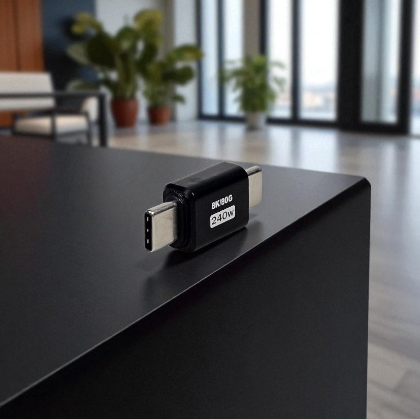 Gambar produk HUYA OTG Adapter Converter USB Type C Male to Male 80Gbps 240W Straight - MO10