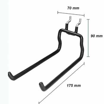 Gambar produk MCIRON Gantungan Dinding Double Hook Wall Mount Organizer Heavy Duty Straight - MC006