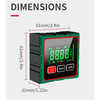 Gambar produk Shunmaii Inclinometer Digital Alat Ukur Kemiringan Magnetik 400mA - JC100