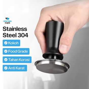 Gambar produk One Two Cups Tamper Kopi Espresso Base Spring Loaded Stainless Steel 58mm - FEN59