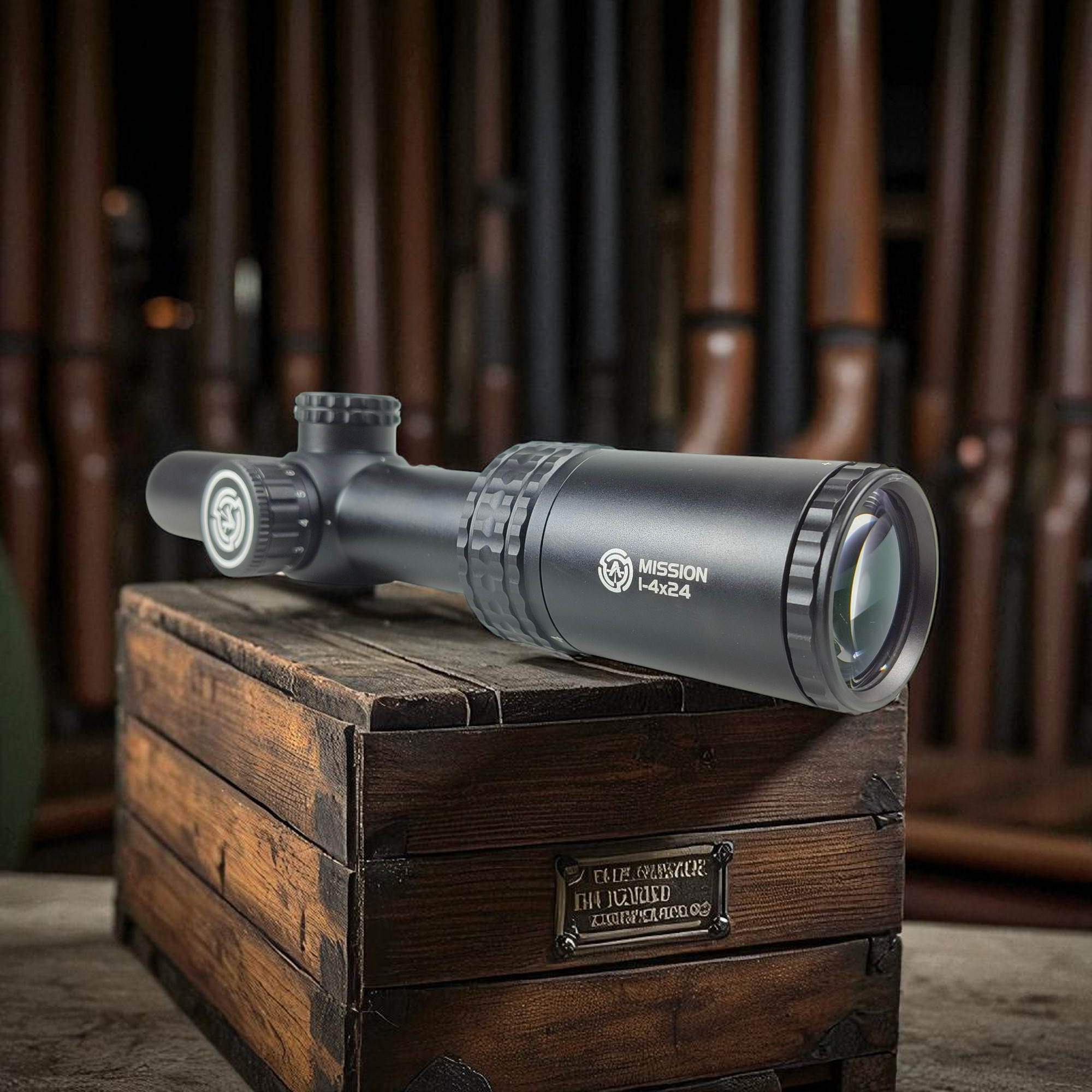 Gambar produk Aimsharp Rifle Scope Magnification Red Fiber Optic Reticle 1-4x24 - 1-4x24IRF