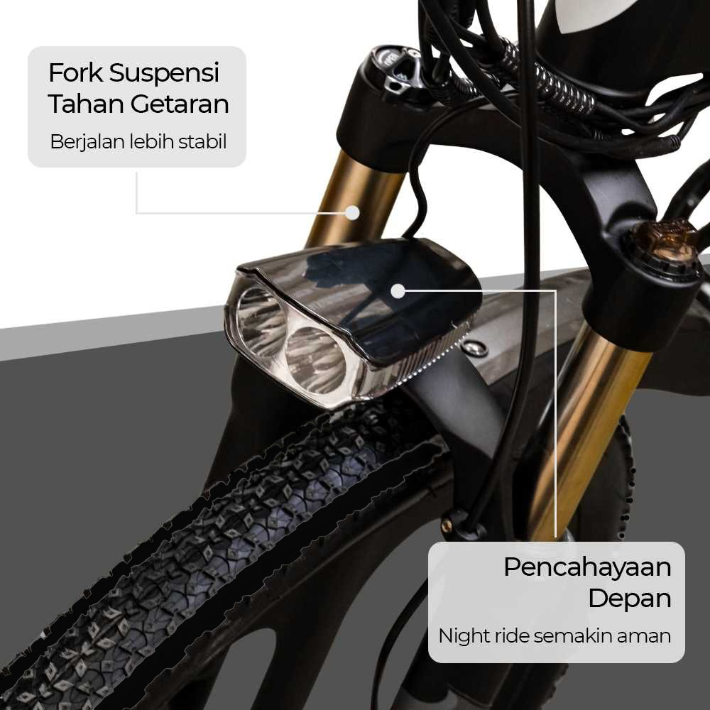 Gambar produk Lankeleisi Sepeda Listrik Lipat Folding Bike Sports Version 48V 10Ah - XT750