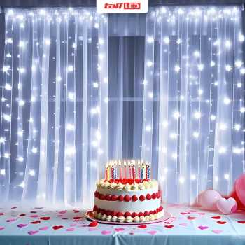 Gambar produk TaffLED Lampu Hias Gorden String Lights 3x3M 300 LED Cool White 18W - 300L
