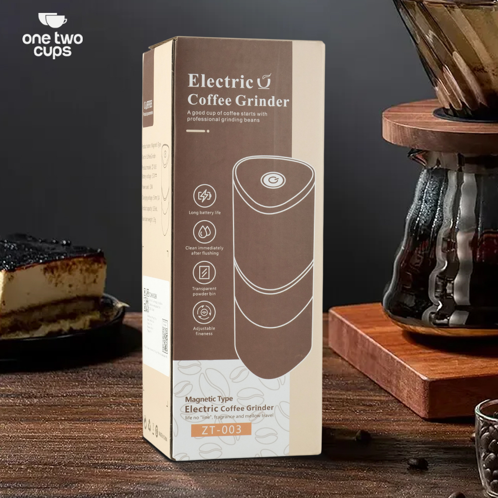 Gambar produk One Two Cups Penggiling Kopi Elektrik Coffee Grinder Adjustable 155ml - ZT-003
