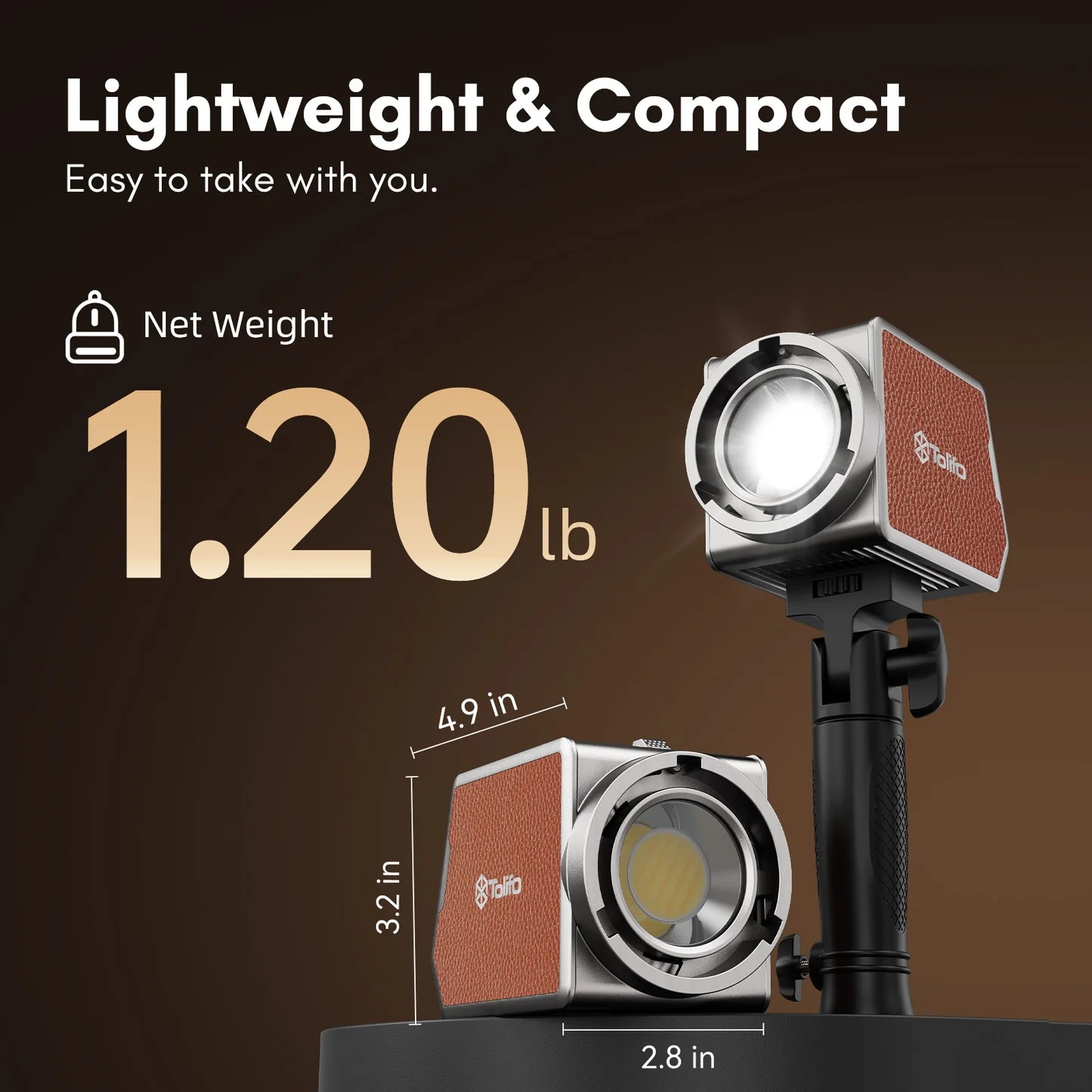 Gambar produk Tolifo Lampu Palm LED RGB Bowens Video Light 2700-6500K 60W - PL-60RGB