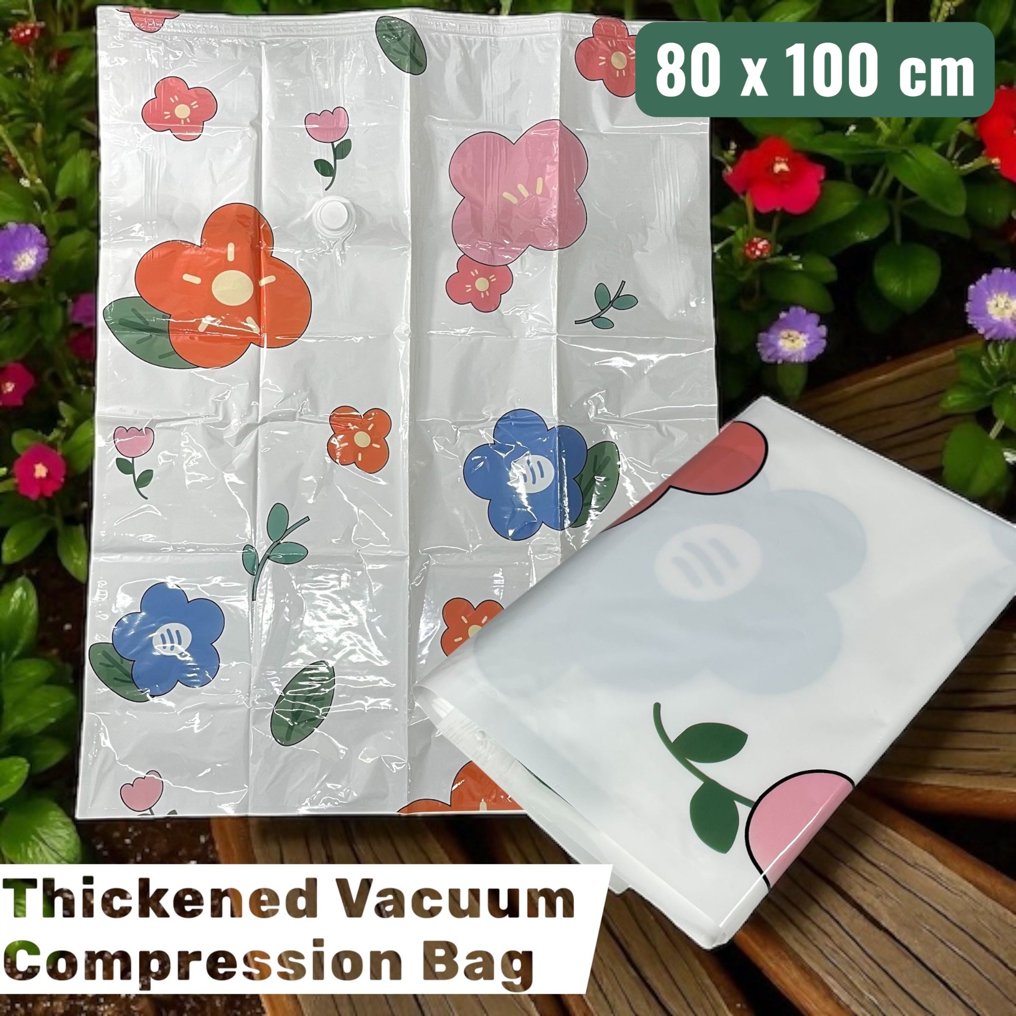 Gambar produk TaffPACK Kantong Plastik Vakum Pakaian Multifungsi Vacuum Bag 1 PCS 80x100cm - TF-100