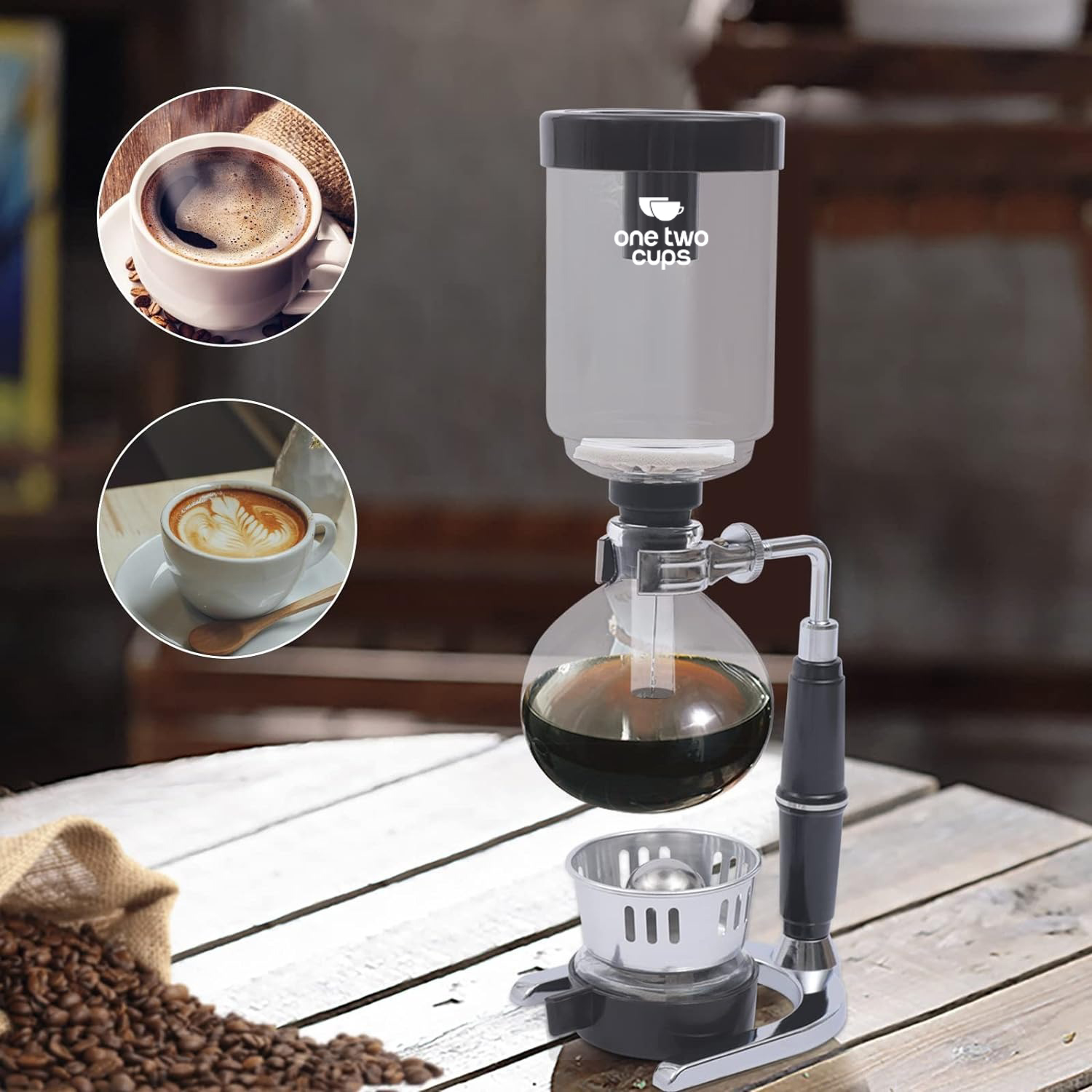 Gambar produk One Two Cups Syphon Coffee Maker Manual Brew Vacuum Pot 3 Cups 360ml - JF33