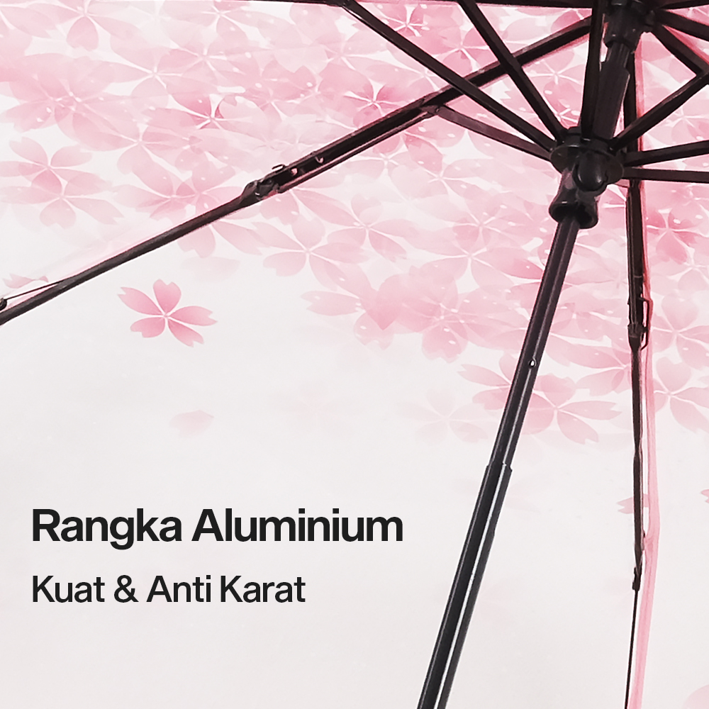 Gambar produk Yesello Payung Lipat Manual Motif Cherry Blossom 8 Bone 95cm - E023